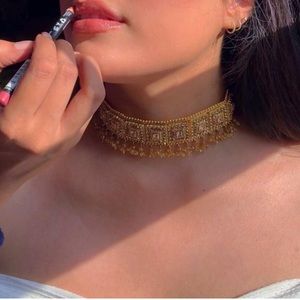 Pink and gold Tikka and necklace choker set!!